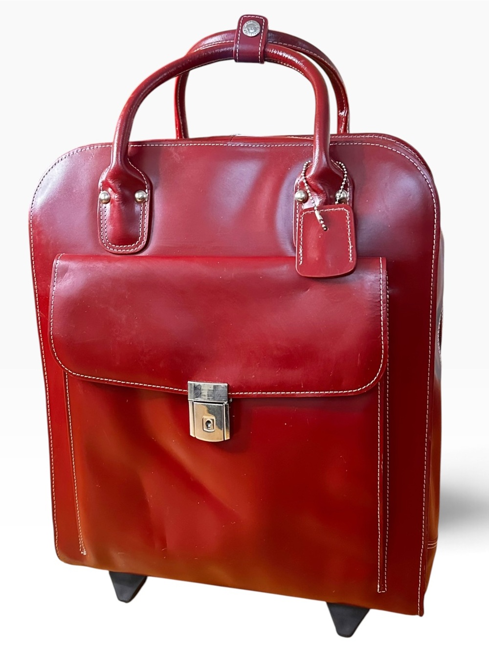 McKlein La Grange Detachable Wheeled Briefcase Carry On Luggage Red